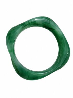 Green Resin Wave Bangle Bracelet - Women's Jewelry